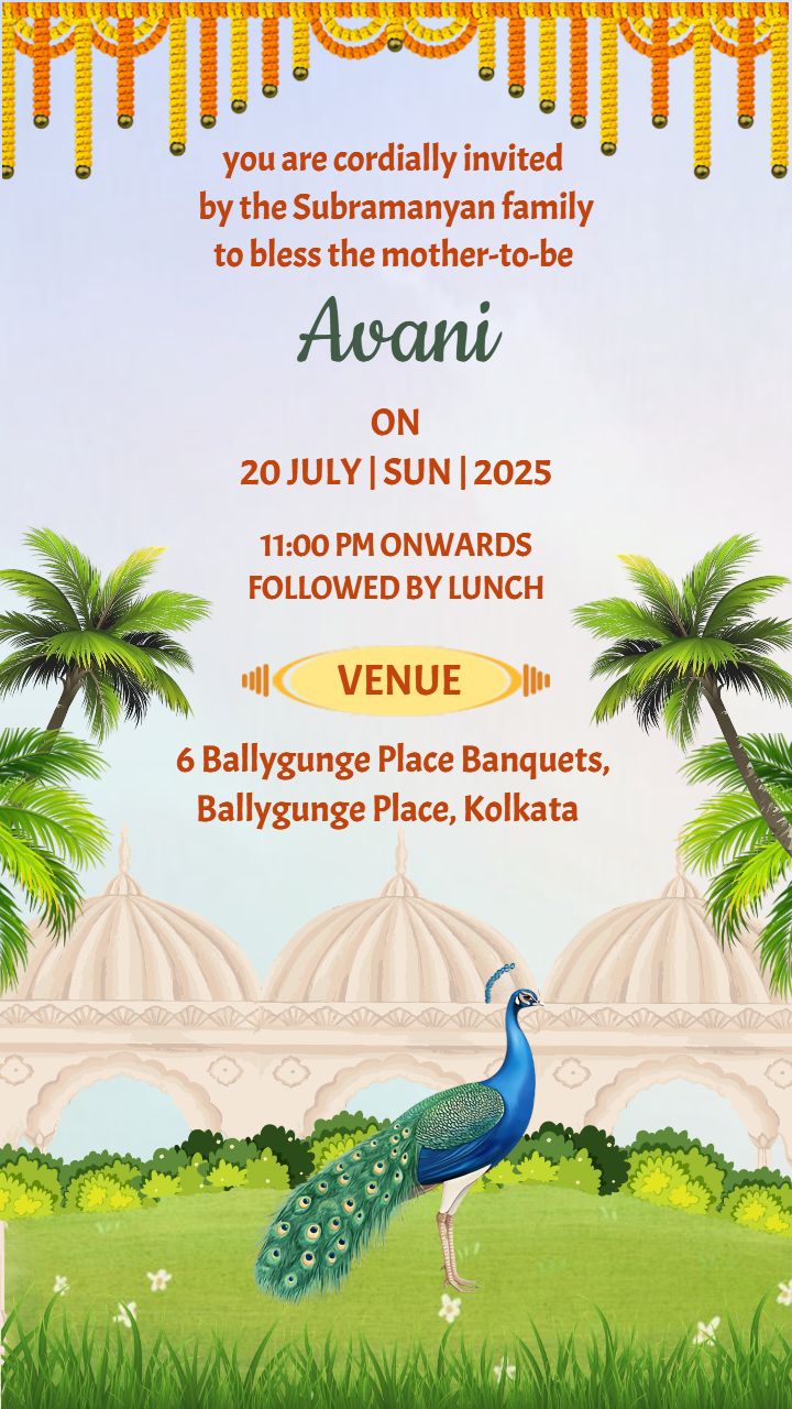 Invitation Video Of Godh Bharai In English With Temple Theme