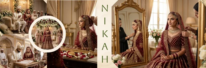 Muslim Wedding Album Luxury Islamic Couple PSD Template