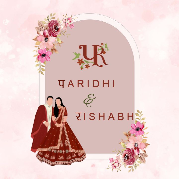 Beautiful Wedding Logo Template With Blush Floral Art