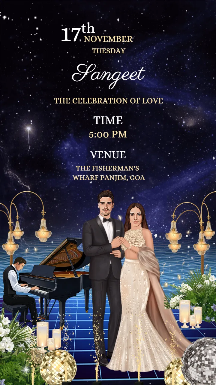 Marriage Invitation Video with Elegant Beachside Wedding