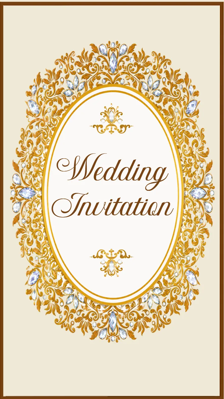 Muslim Wedding Invitations Video with Ornamental Gold Art