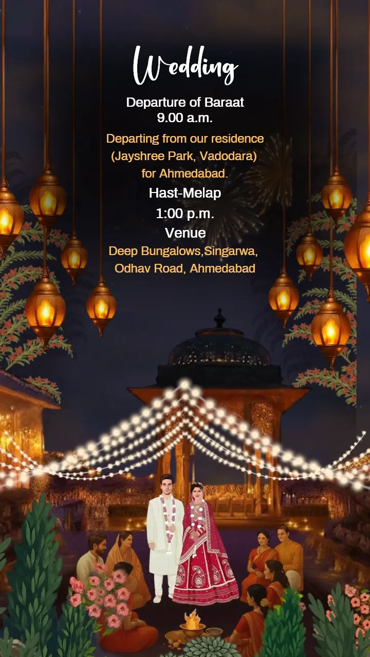 3D Wedding Invitation Video for Gujarati Wedding