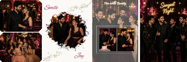 Sangeet Ceremony Album PSD Design for Wedding Albums