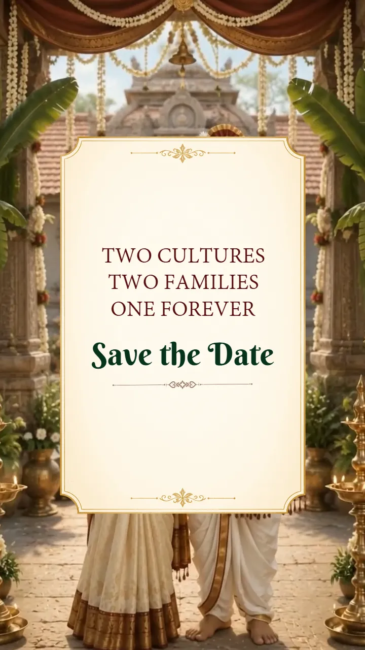 3D Wedding Invitation Video with Traditional Temple Theme