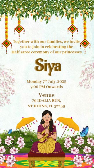 Traditional Puberty Ceremony Invitation Design