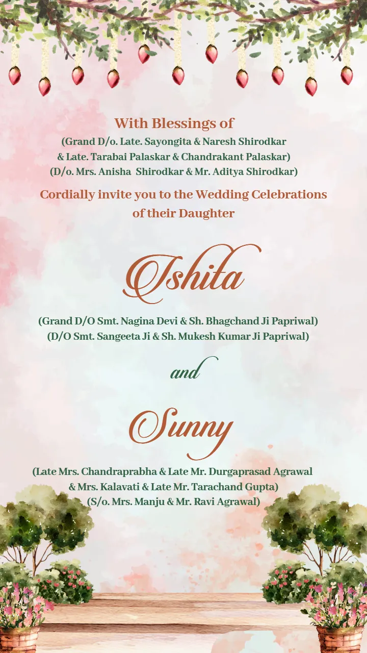 Wedding Invitation Video With Floral Garden Theme