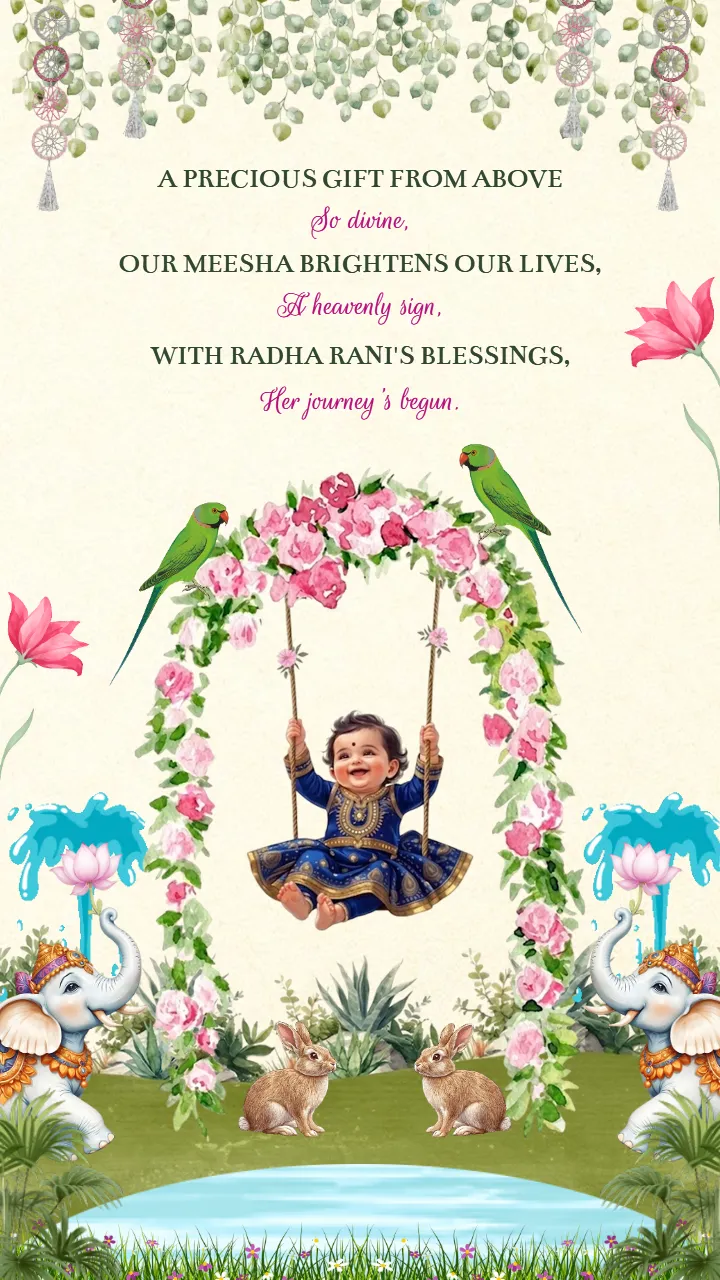 Best 1st Birthday invitation Video with BeautifulLotus Theme