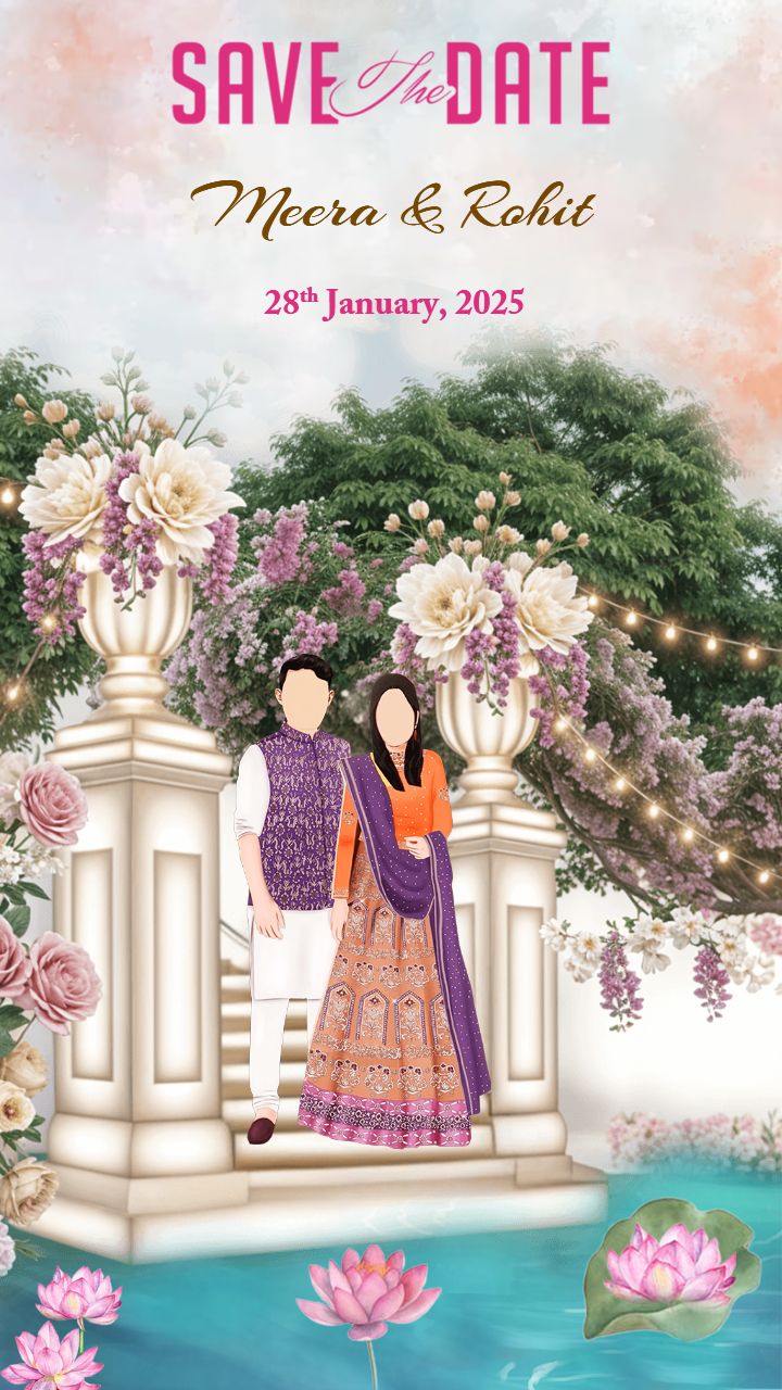 Beautiful Wedding Save The Date Invitation Template