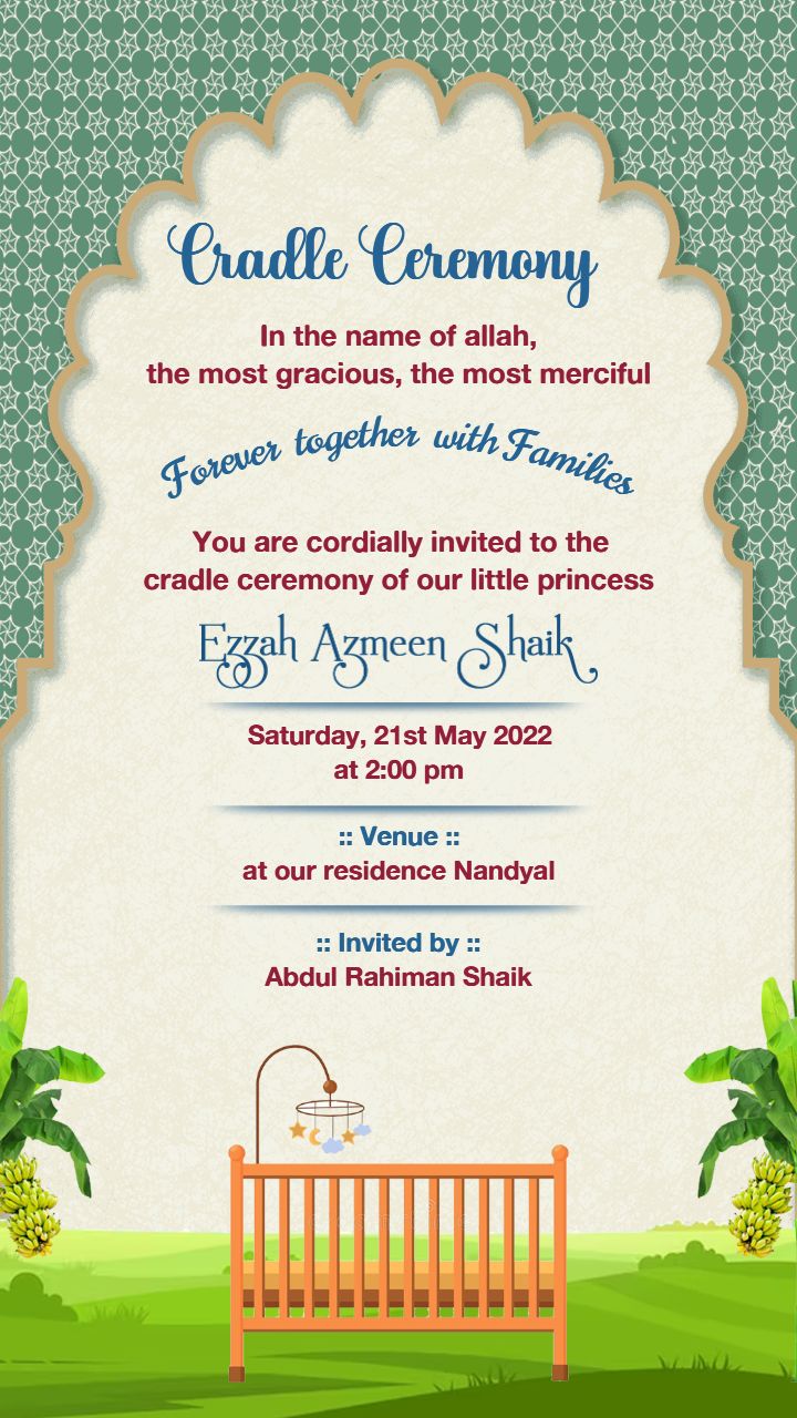 Cradle Ceremony Invitation Templates Nature Inspired