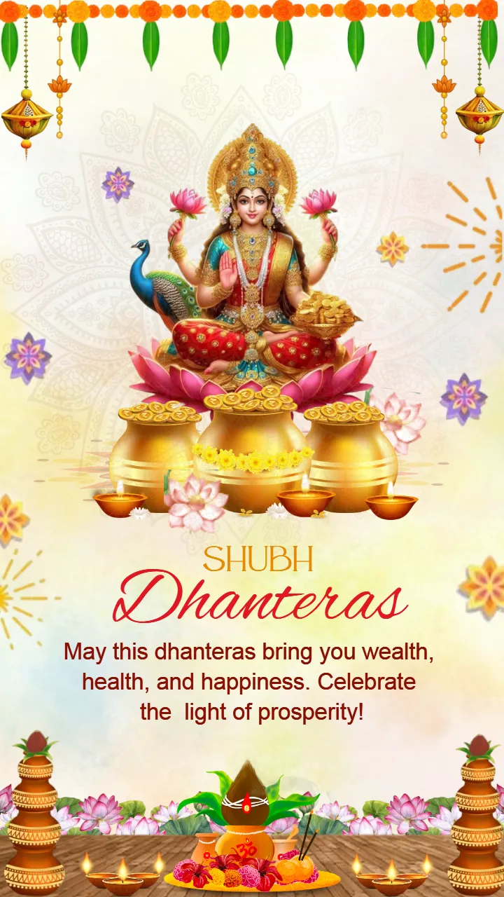 Happy Dhanteras Images with Maa Laxmi Photo free Downloads
