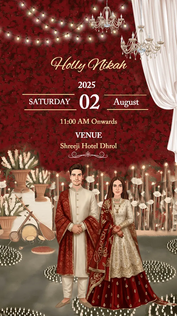 Wedding Invitation Video with Royal Palace Aesthetics