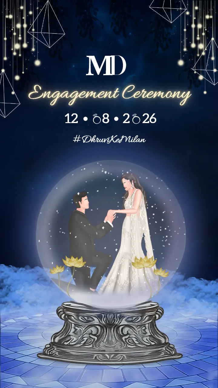 Premium Crystal Theme Engagement Invitation Video