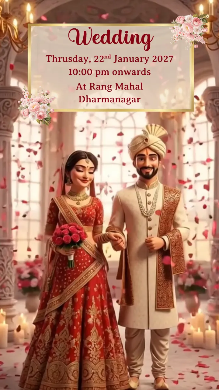 3d Wedding Invitation video indian traditional theme