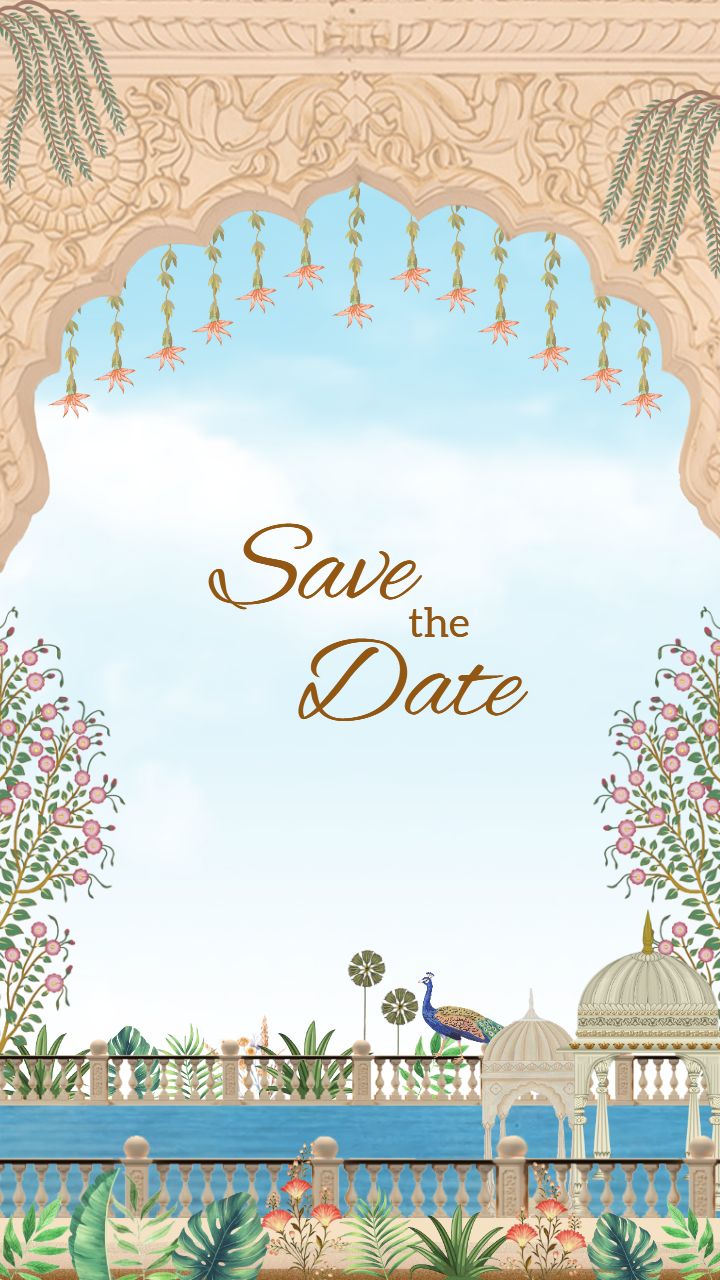 Palace Style Save the Date Template for Wedding Invites