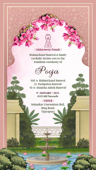 Wedding Invitation Video Design With Pink Floral Theme