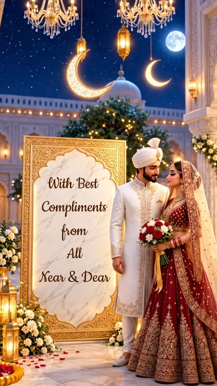 3D Muslim Wedding Invitation Video with Crescent Moon Arch