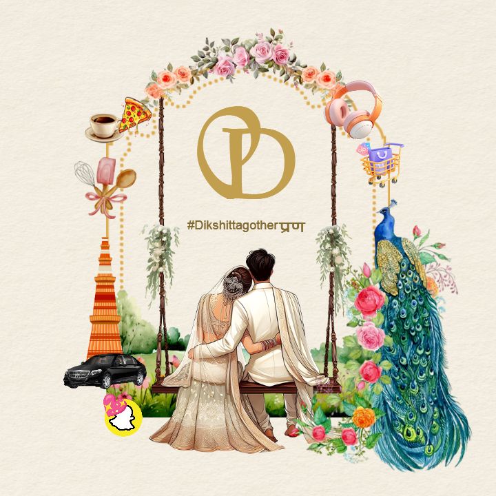 Elegant Floral Wedding Logo Template With Peacock Charm