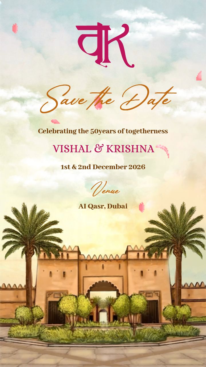 Dreamy desert road save the date video template