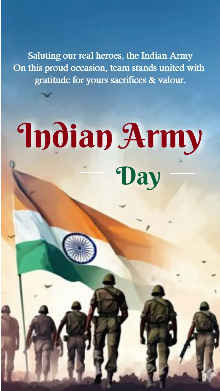 Download Latest Indian Army Day Wishes Image English 2026