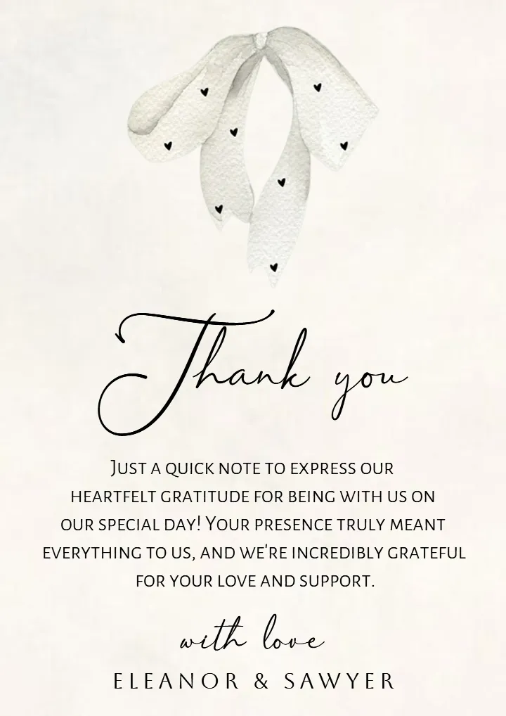 Thank You Message for The Wedding Invitation with Soft Words