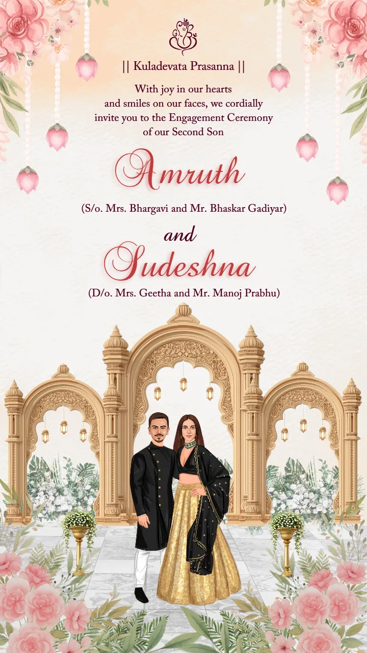 Engagement Invitation Video Template with Colourful Style