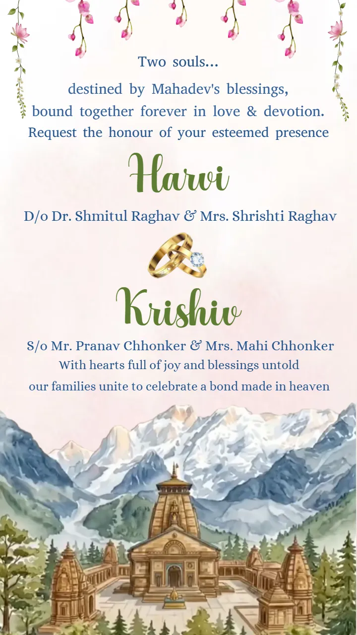 Engagement Invitation Video with Kedarnath Theme