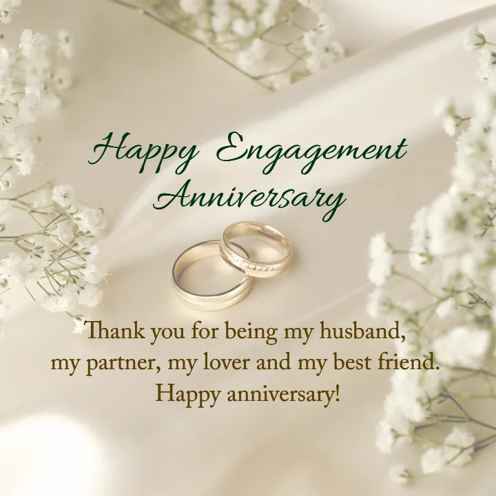 Engagement Anniversary Wishes Elegant Floral Message