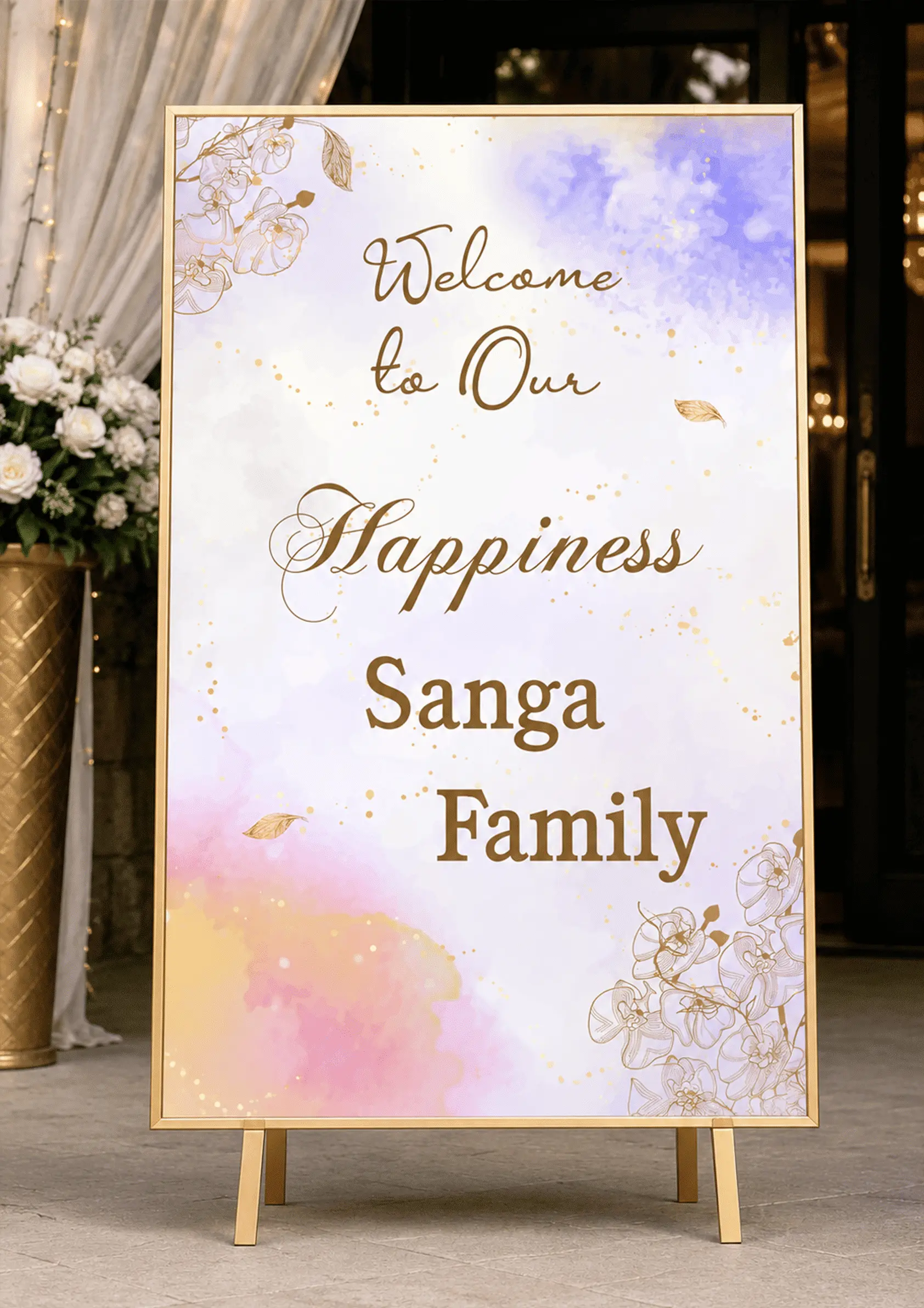 Traditional And Modern Wedding Welcome Board