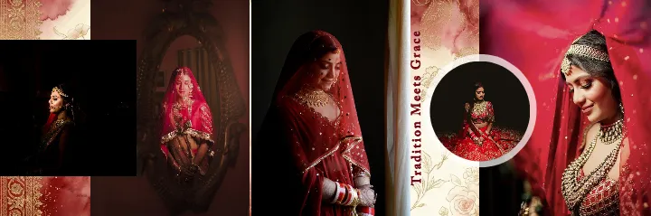 Wedding Bride Album Design PSD with Elegant Album Layouts