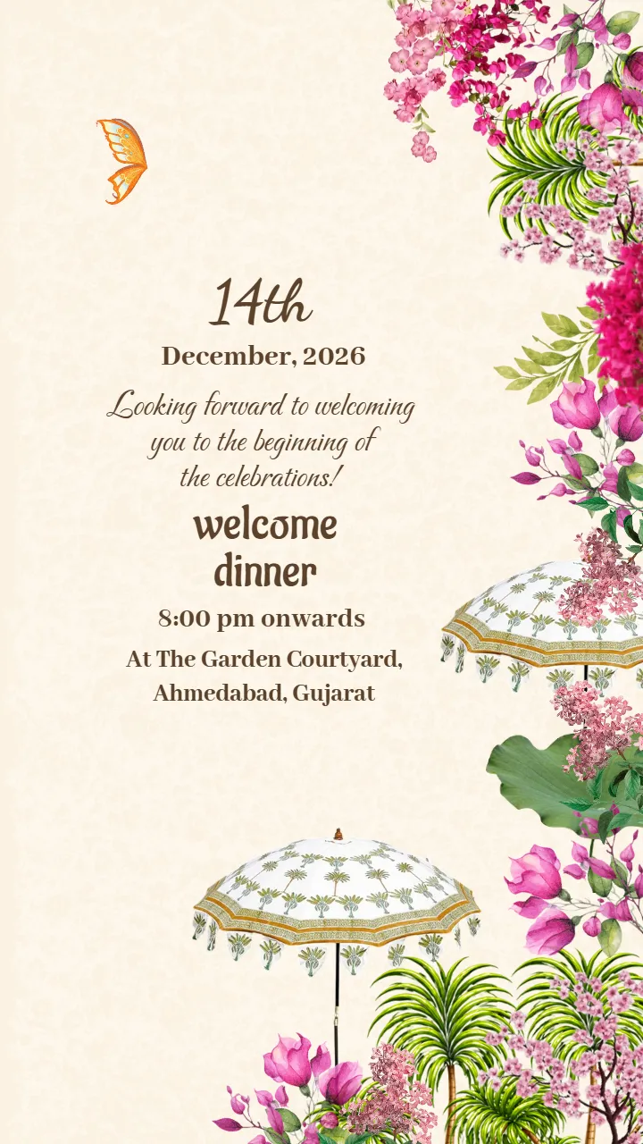 Wedding Invitation Video with Blooming Flower and Bird theme