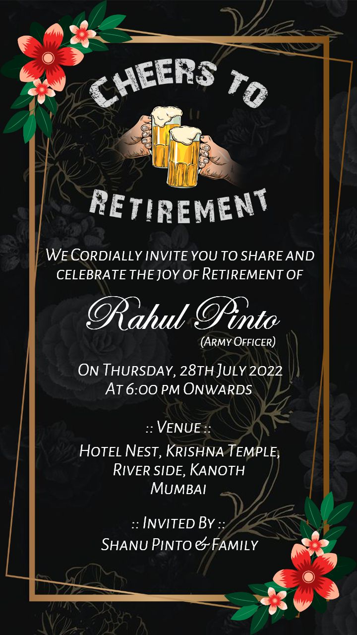 Stylish Retirement Party Invitation Template Online Free