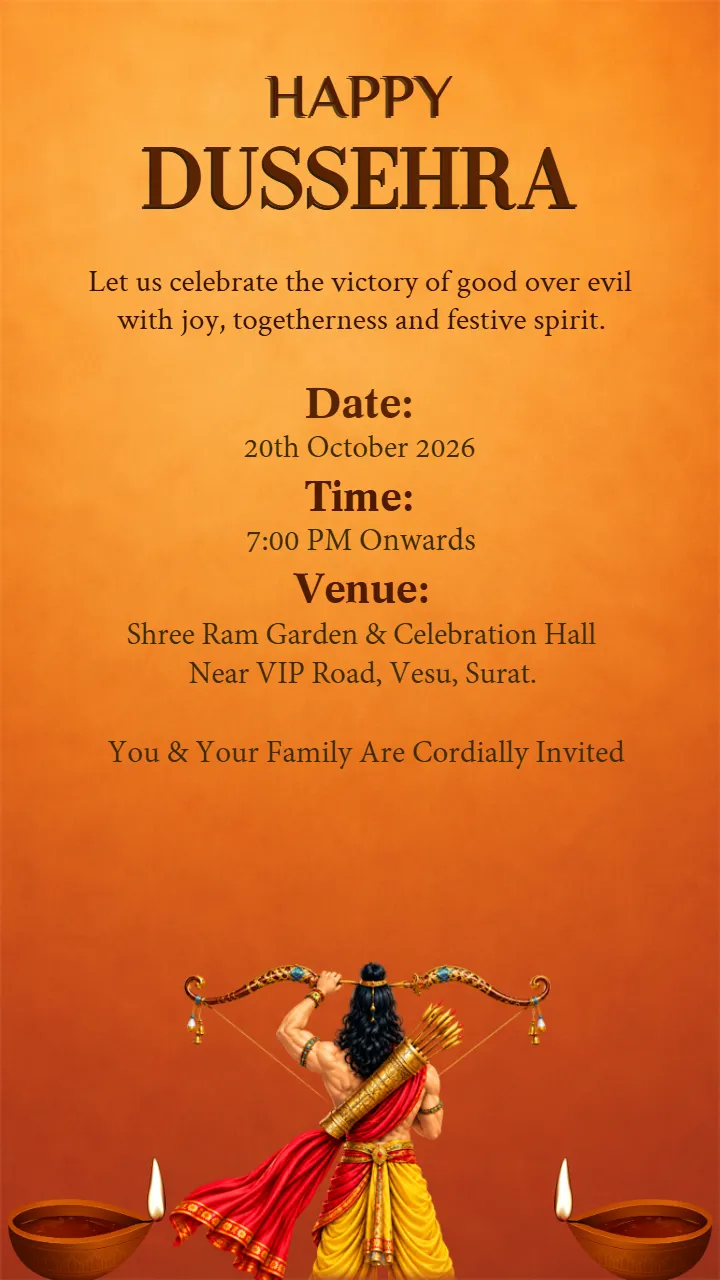 Dussehra Invitation Video Templates for Festive Events