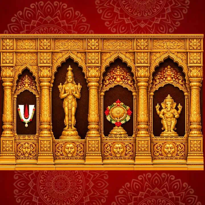 3D Ganesh Mandap Design for a Traditional decoration theme