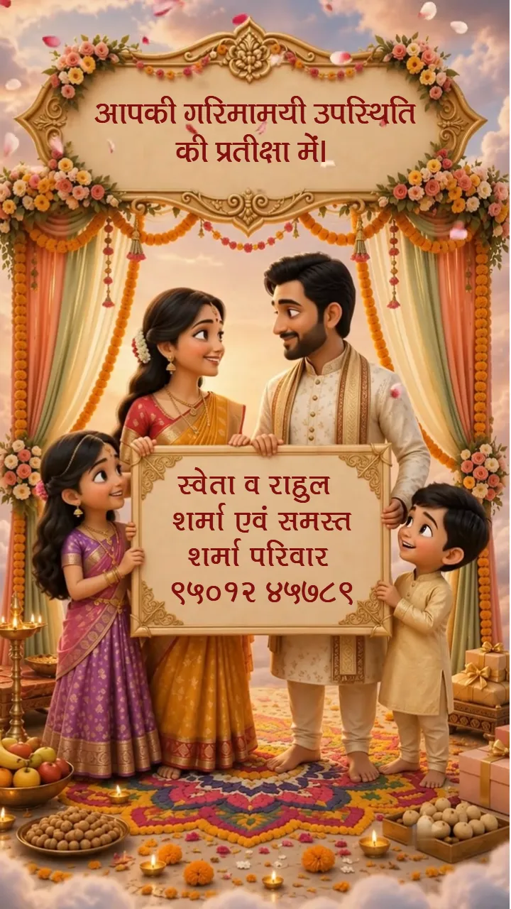 Godh Bharai Invitation 3D Video for Online MP4 Download