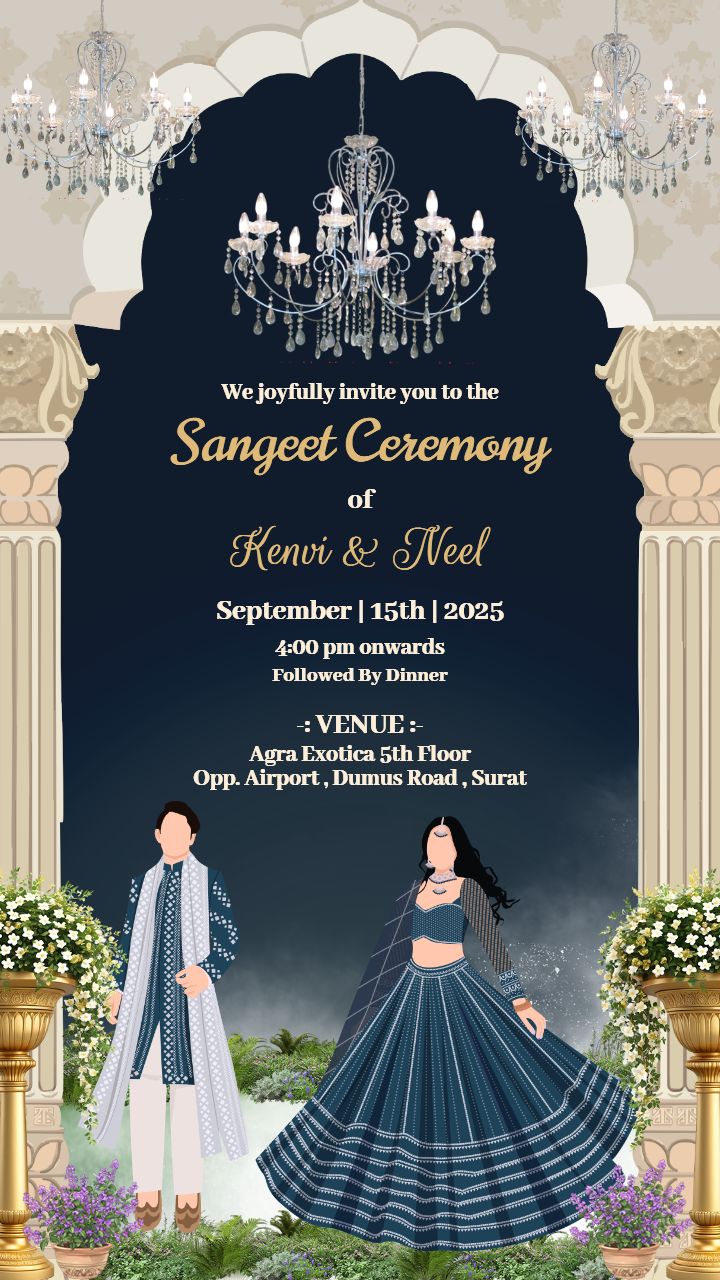 Sangeet Invitation Card Design that Shines with Tradition