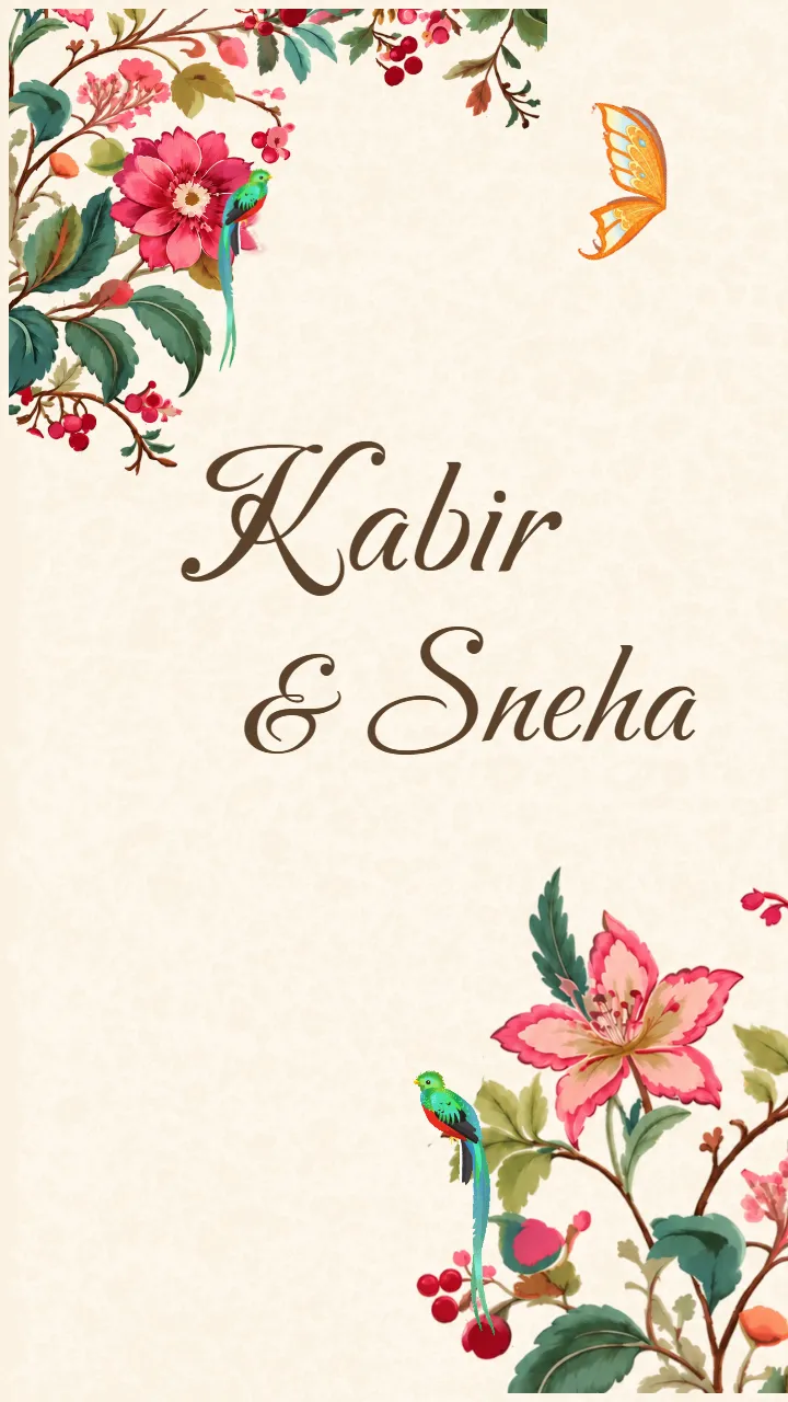Wedding Invitation Video with Blooming Flower and Bird theme