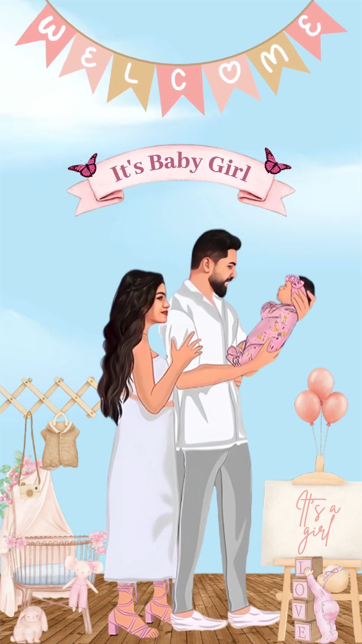 Baby Announcement Video Template With Welcoming New Baby