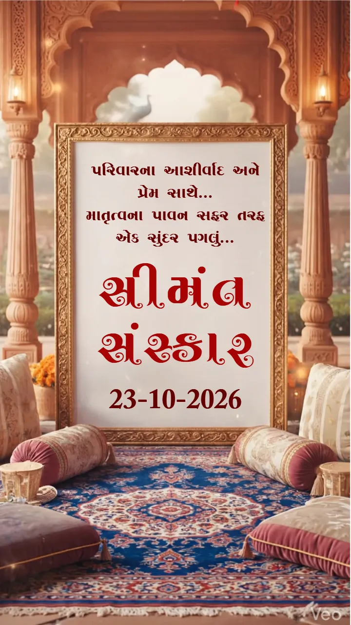 Customizable Baby Shower Invitation 3D Video in Gujarati
