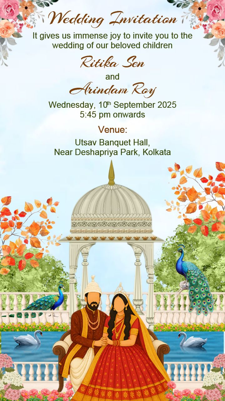 Bengali Wedding Video Invitation Card with Heritage Feel
