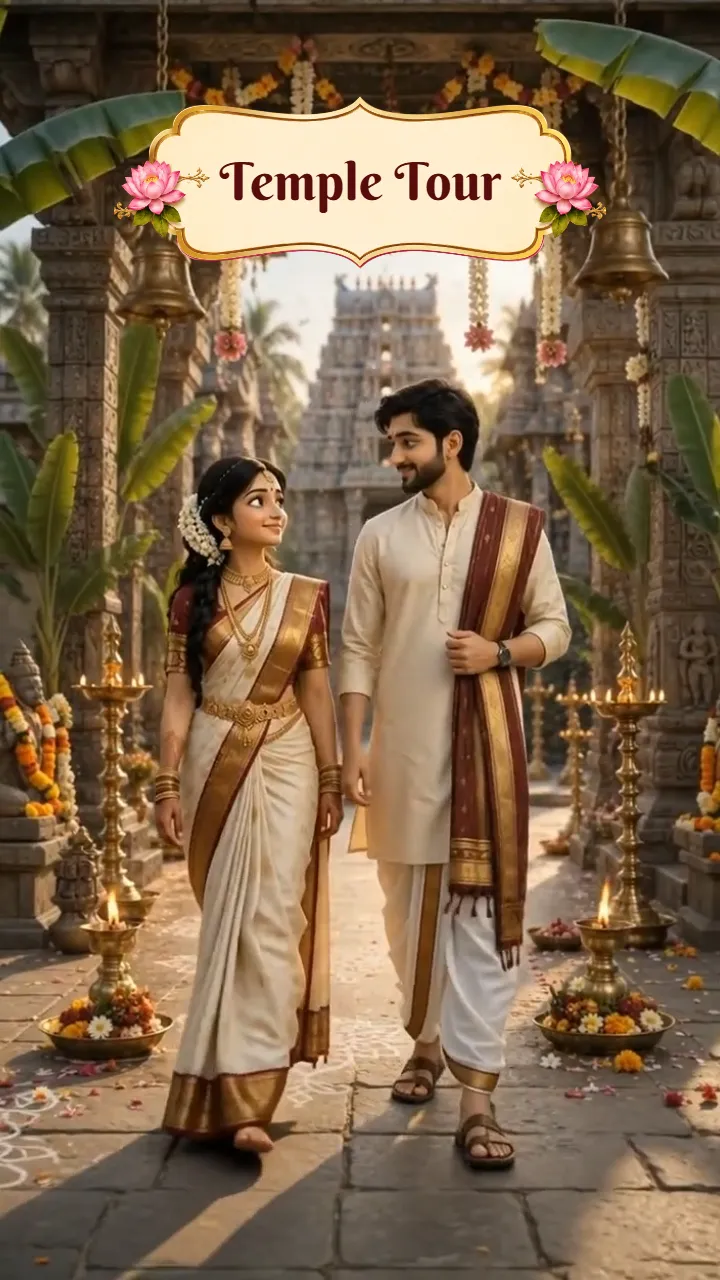 3D Wedding Invitation Video with Traditional Temple Theme