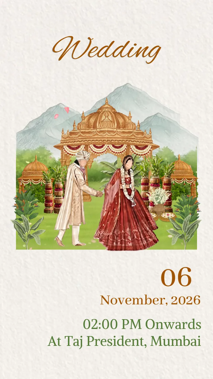 Wedding Invitation Video with Mountain and Forest Art