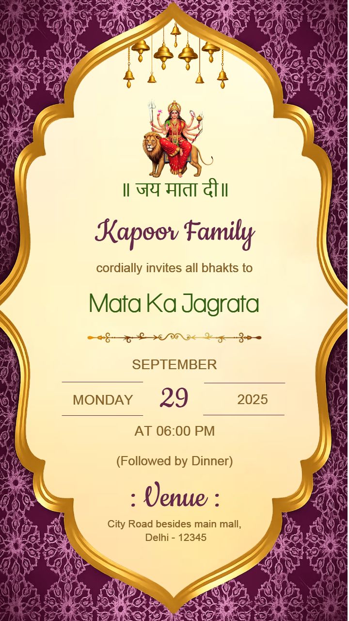 Mata Ka Jagrata Invitation Night of Spiritual Devotion