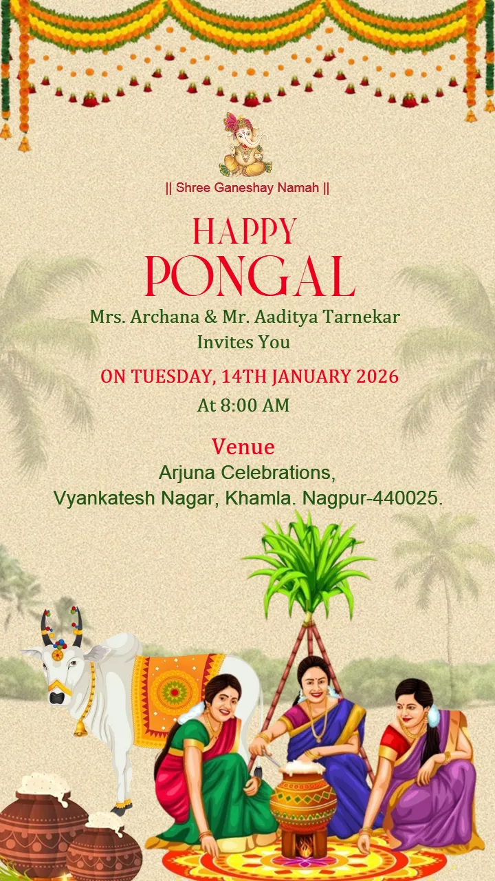 Bright and Festive Pongal Party Invitation Design Tips