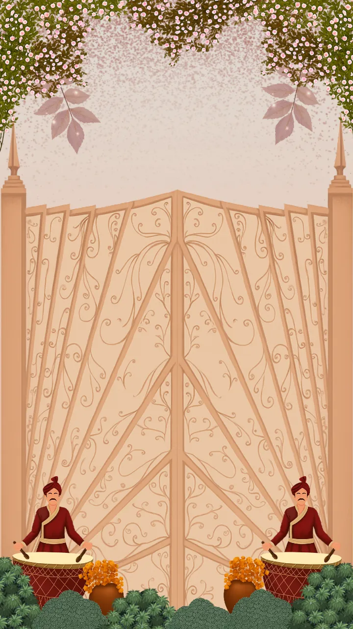 Rajsthani Wedding Invitation Template with Royal Designs