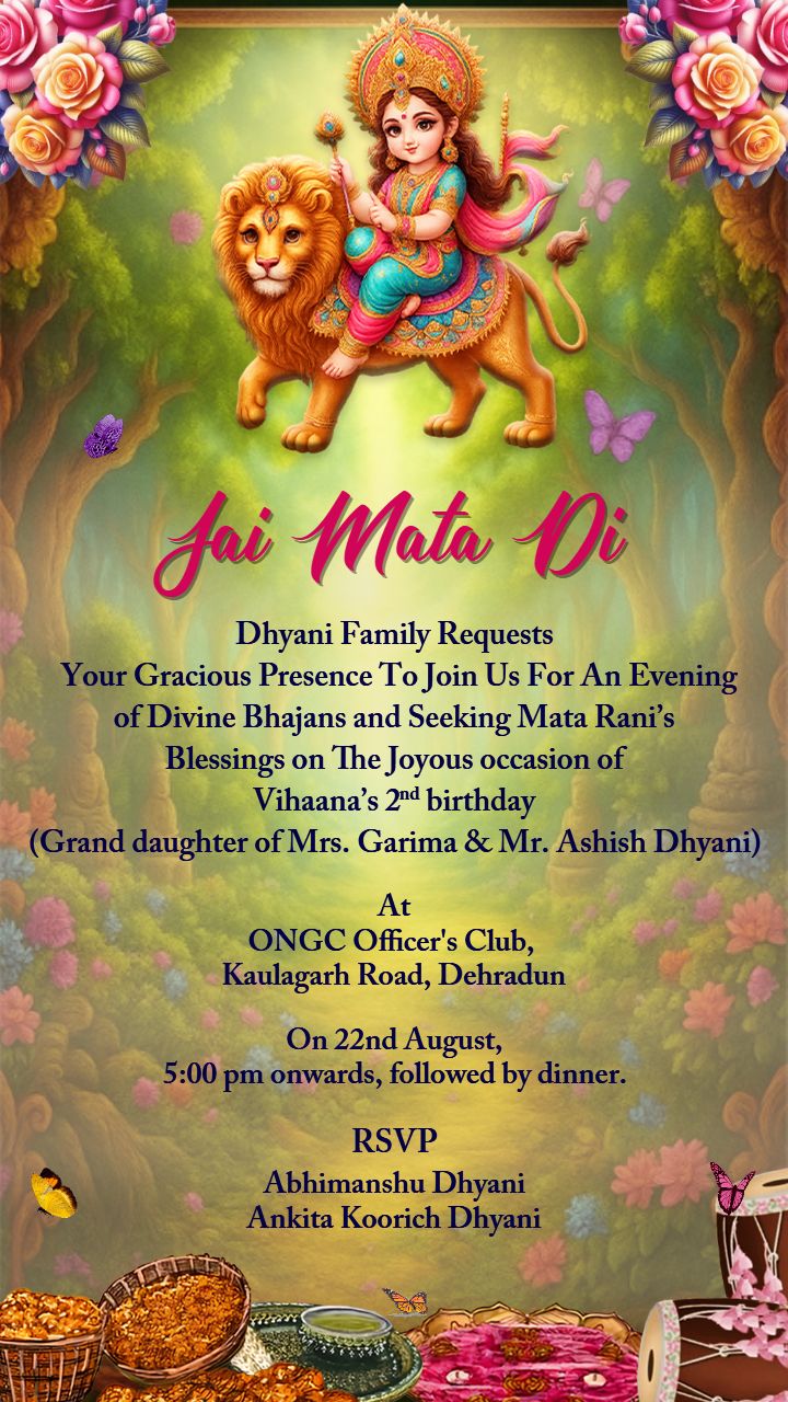 Mata Ki Chowki Invitation Video Template with Mata Rani