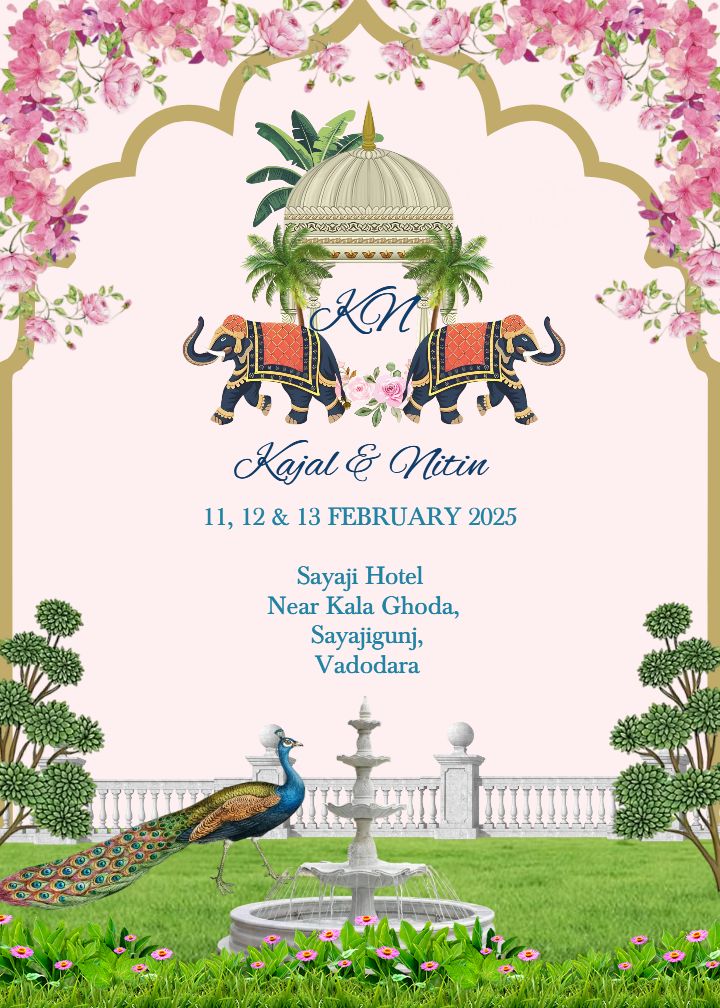 Floral Wedding Itinerary Cards with Dress Code Details