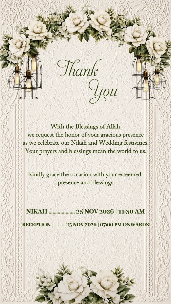 Muslim Wedding Invitation Video in Royal Islamic Design