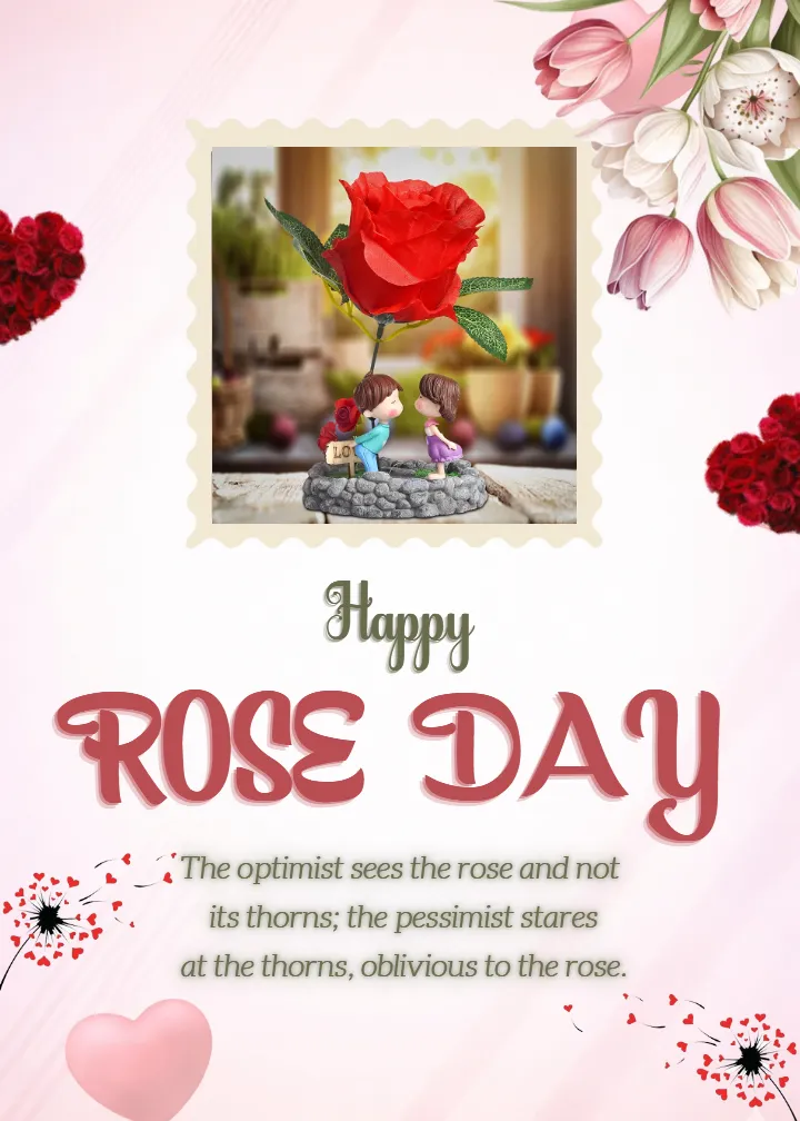 Brighten Hearts with a Cute Rose Day Greeting Card