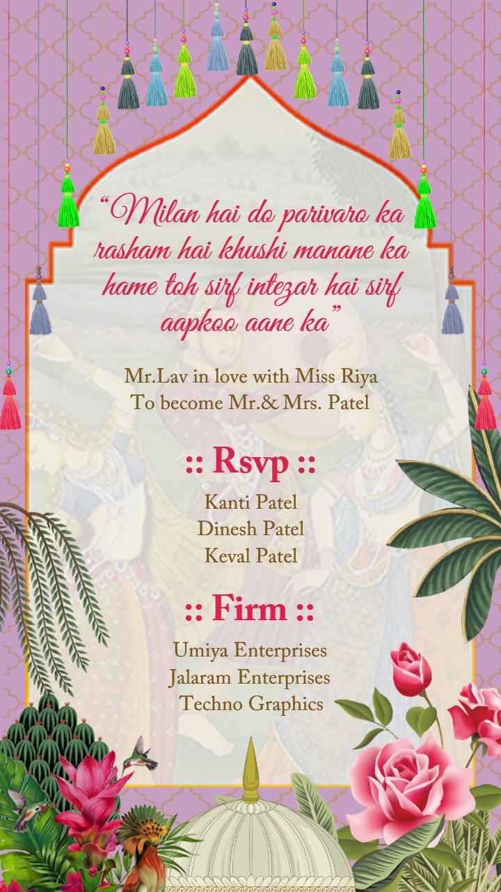 Beautiful Wedding Invitation Video With Peacock And Flowers