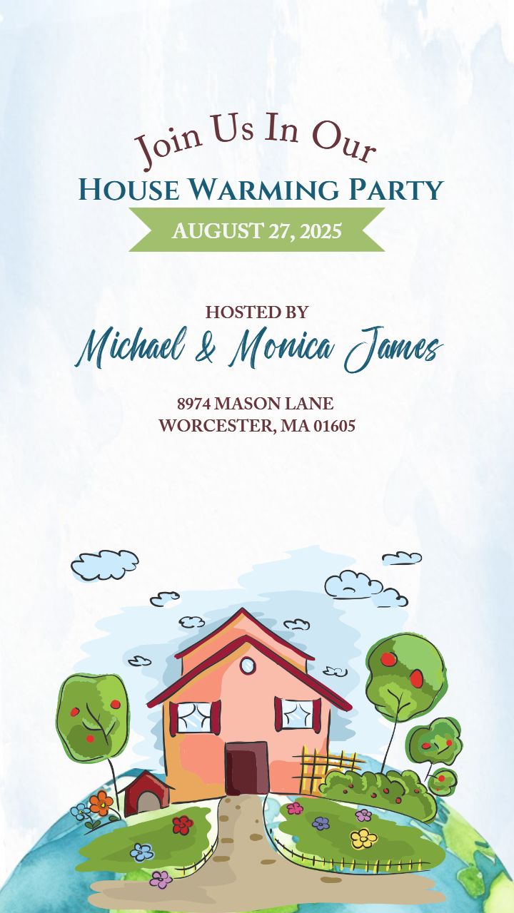 Invitation For House Warming Party With Scenic Art